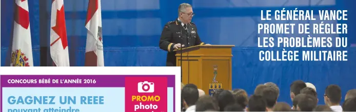  ??  ?? Des cadets écoutent le général Jonathan Vance, mercredi, à Kingston. − La Presse canadienne: Lars Hagberg