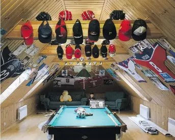  ?? MARY GELMAN/ THE WASHINGTON POST ?? The Ovechkin family’s country home in Russia, about 90 minutes from downtown Moscow, is home to hundreds of souvenirs from the Russian star’s early hockey career.