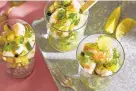  ?? TOM MCCORKLE/FOR THE WASHINGTON POST ?? Ceviche-style shrimp cocktail with green grapes tosses citrus-marinated seafood with a little jalapeño.