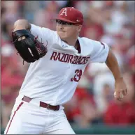  ?? (NWA Democrat-Gazette/Andy Shupe) 3 ?? Patrick Wicklander a junior left-hander, turned into a reliable No. 1 starter on a pitching rotation that varied during the season for the Razorbacks. He was 7-1 with a 2.09 ERA in 772/ innings with 85 strikeouts.