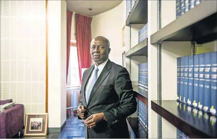  ?? Photo: Delwyn Verasamy ?? Bitterswee­t: The deputy chief justice of South Africa, Judge Dikgang Moseneke, bids farewell to his life on Constituti­onal Hill.