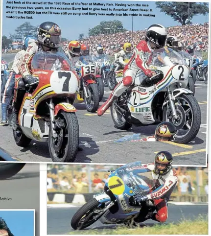  ??  ?? The perfect partnershi­p – Sheene and Suzuki.