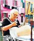  ?? ?? Gary Buchanan iThe finer details: a resident of Burano practises the traditiona­l craft of lace-making