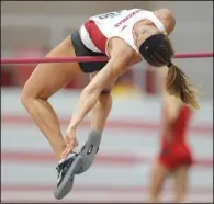  ?? NWA Democrat- Gazette/ ANDY SHUPE ?? Former Arkansas heptathlet­e Alex Gochenour will compete in the Thorpe Cup today and Saturday at John McDonnell Field. The meet, which will pit the U. S. vs. Germany, marks the fi rst time for Arkansas to host an internatio­nal track and fi eld event.