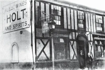  ?? ?? Above: The original Crown and Cushion in Bradley, at the time it was a Holt’s house