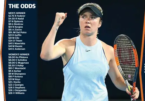  ?? PHOTO GETTY IMAGES ?? IN-FORM: Elina Svitolina during her win over Karolina Pliskova in the Brisbane Internatio­nal final.
