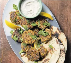  ?? MILK STREET ?? In a twist on vegetarian meatballs, you can flatten portions of a chickpea mixture into patties and drop directly in a skillet, instead of shaping them into balls. This creates more surface area for browning and speeds the cooking.