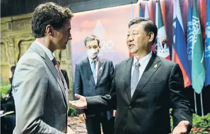  ?? ADAM SCOTTI / Reuters ?? El presidente chino, Xi Jinping, y el premier canadiense, Justin Trudeau, en la cumbre del G-20