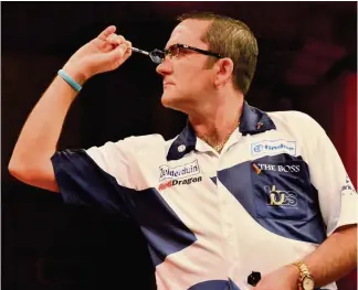  ??  ?? Bullseye Ross Montgomery will return to the famous oche at Lakeside in January next year