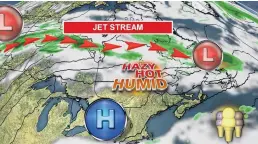  ?? SALTWIRE NETWORK GRAPHIC ?? Cindy Day, chief meteorolog­ist with the SaltWire Network, put together this graph of what today and Friday will look like across P.E.I. Both days might be a good time to enjoy a nice, cool ice cream cone.