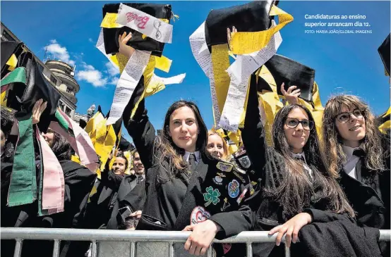  ?? FOTO: MARIA JOÃO/GLOBAL IMAGENS ?? Candidatur­as ao ensino superior arrancam dia 12.