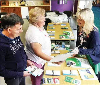  ??  ?? John Byrne and Goretti Duffy with Jeanette Beirne, Services Co-ordinator.