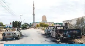  ??  ?? EL-ARISH: Photo shows the Rawda mosque, roughly 40 kilometers west of the North Sinai capital of El-Arish, after a gun and bombing attack. —AFP