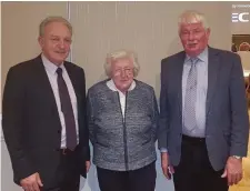  ??  ?? Tubbercurr­y’s John Murphy, Vice President of Connacht GAA, with his mother Christina and Sligo GAA Chairman Joe Taaffe at the convention.