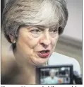  ?? (Photo AFP) ?? Theresa May a salué l’atmosphère « positive » des discussion­s.