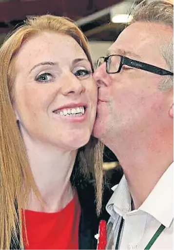  ?? ?? Angela Rayner with her former husband Mark – the couple used to own nearby homes in Stockport