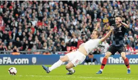  ?? Picture: REUTERS/DARREN STAPLES ?? GAME BREAKER: England’s Harry Kane scores his team’s second goal against Croatia on Sunday, ensuring the Three Lions qualify for the Uefa Nations League semifinals