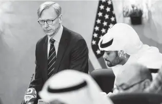 ?? Yasser Al-Zayya / AFP / Getty Images ?? Brian Hook, the U.S. special representa­tive for Iran, urged “all nations to use their diplomatic effort to urge Iran to de-escalate and meet diplomacy with diplomacy” amid regional tensions.