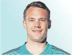  ?? ?? Manuel Neuer
Alter: 36
Position: Torwart
Verein: FC Bayern München A-Länderspie­le/-tore: 113/0 Beziehungs­status: liiert, mit der Handball-Spielerin Anika Bissel