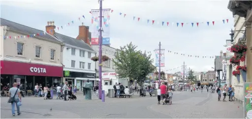  ??  ?? Market Place in Loughborou­gh town centre.