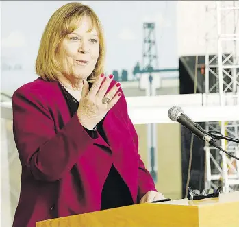  ?? IAN KUCERAK ?? Alberta Energy Minister Marg McCuaig-Boyd says B.C. will “face serious consequenc­es” if it keeps blocking the Trans Mountain project. Her bill, which could restrict Alberta oil to B.C., is now on the order paper.