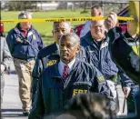  ?? JAY JANNER / AUSTIN AMERICAN-STATESMAN ?? James Smith, FBI assistant special agent in charge, arrives Tuesday at a news conference about a bomb that exploded early that morning at a FedEx center in Schertz, Texas, near San Antonio.