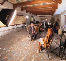  ?? ?? Myron Armijo, Native American Tribal Liaison with the Office of the State Engineer, is interviewe­d for the documentar­y.