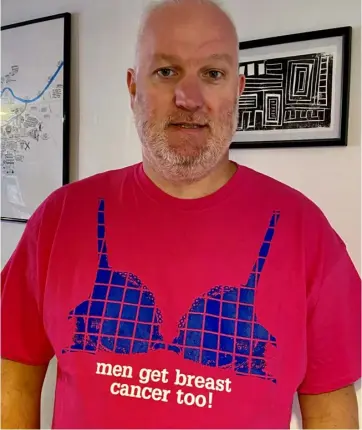  ?? Pictures: Walk the Walk ?? Andy Manson was diagnosed with breast cancer in 2014. He’s now raising awareness of the disease.