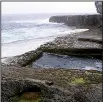  ?? AP/MICHELLE LOCKE ?? Waves pound the naturally formed pool known as the Serpent’s Lair on the Irish island of Inishmore.
