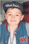  ??  ?? Eight-year-old Ciaran Williamson died after a gravestone fell on him as he played in Craigton Cemetery in Glasgow.