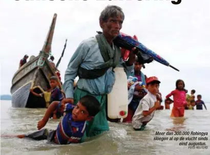  ?? FOTO REUTERS ?? Meer dan 300.000 Rohingya sloegen al op de vlucht sinds
eind augustus.