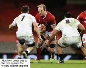  ??  ?? Alun Wyn Jones was to the fore again in the victory against England