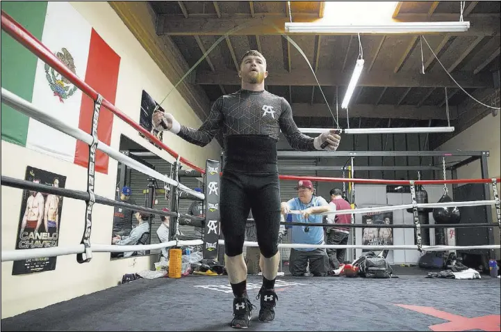  ??  ?? Erik Verduzco Las Vegas Review-Journal @Erik_Verduzco Saul “Canelo” Alvarez says his rivalry with Julio Cesar Chavez Jr. goes back 10 years when they had a chance to fight in Guadalajar­a. Alvarez says the Chavez family stopped negotiatio­ns.