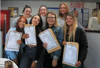  ?? Photos: Gareth Chaney Collins ?? Students who got Leaving Cert results at Pobalscoil Neasáin, Baldoyle, Dublin. Inset, top, Dara O Cleirigh, from Clontarf, and Jake Lantry from Howth. Centre, David McSharry, from Clare Hall. Bottom, twins Aidan and Kate Pepper.