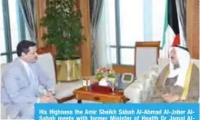  ??  ?? His Highness the Amir Sheikh Sabah Al-Ahmad Al-Jaber AlSabah meets with former Minister of Health Dr Jamal AlHarabi.