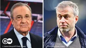  ??  ?? Real's Fiorentino Perez and Chelsea's Roman Abramovich are similarly powerful but quite different personalit­ies