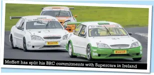  ??  ?? Moffett has split his BRC commitment­s with Supercars in Ireland