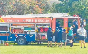  ?? ?? Kaitaia Fire Brigade also turned up to teach the students about fire safety.