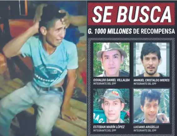  ??  ?? Adelio Mendoza (21) todavía en estado de shock poco después de ser liberado. Llegó con miedo luego de recibir agresivas amenazas de sus captores, pero anoche, más tranquilo, dijo que, pese a estar permanente­mente vendado, pudo escuchar y “sentir” a Óscar Denis en las cercanías, hasta ayer a la tarde inclusive.