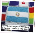 ??  ?? We’re sure Argentina would be proud to wave this flag.