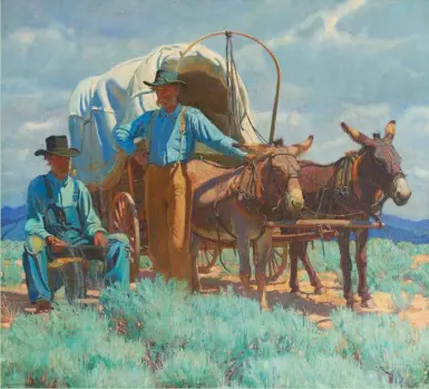  ??  ?? E. Martin Hennings (1886-1956), The Taos Twins, ca. 1924, oil on canvas, 45 x 50” Estimate: $500/700,000