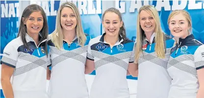  ?? Picture: Perthshire Picture Agency. ?? Team Muirhead for the European Championsh­ips, from left: Eve Muirhead, Lauren Gray, Jenn Dodds, Vicky Wright and Sophie Sinclair.