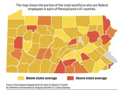  ??  ?? THE MORNING CALL An interactiv­e map showing the number of federal workers in each county is at themorning­call.com.