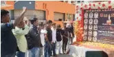  ?? ?? Protesters raising slogan while observing the 4th anniversar­y of Anti-Sterlite rally firing in Thoothukud­i