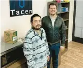  ?? MEAD GRUVER/AP ?? Tacen CEO Jae Yang, left, and attorney John Bugnacki on Nov. 28 inside the Cheyenne, Wyo., headquarte­rs of the crypto exchange Yang plans to launch in 2023.