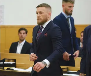  ?? AP PHOTO ?? Mixed martial arts fighters Conor Mcgregor appears in court Thursday in New York.