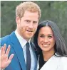  ??  ?? Harry and Meghan will not go on honeymoon straight away but will carry out their first engagement as a married couple a week after the wedding.