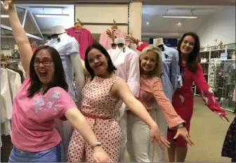  ??  ?? Cathy Macken, Kiera Broe, Cathy Kelly and Dr Ciara Kelly at the wardrobe fitting ahead of the fashion show on Wednesday, May 23, in Newtownmou­ntkennedy.