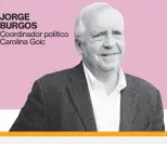  ??  ?? JORGE BURGOS Coordinado­r político Carolina Goic