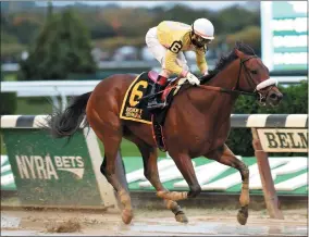  ?? NYRA ?? Royal Posse with Irad Ortiz, Jr. up captures the 2016 Empire Stakes Handicap at Belmont Park.